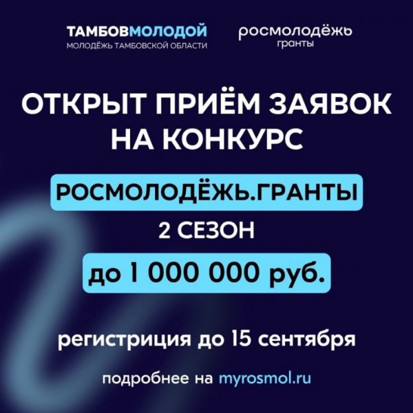 Тамбовская молодёжь сможет получить до 1 млн рублей на реализацию своих проектов